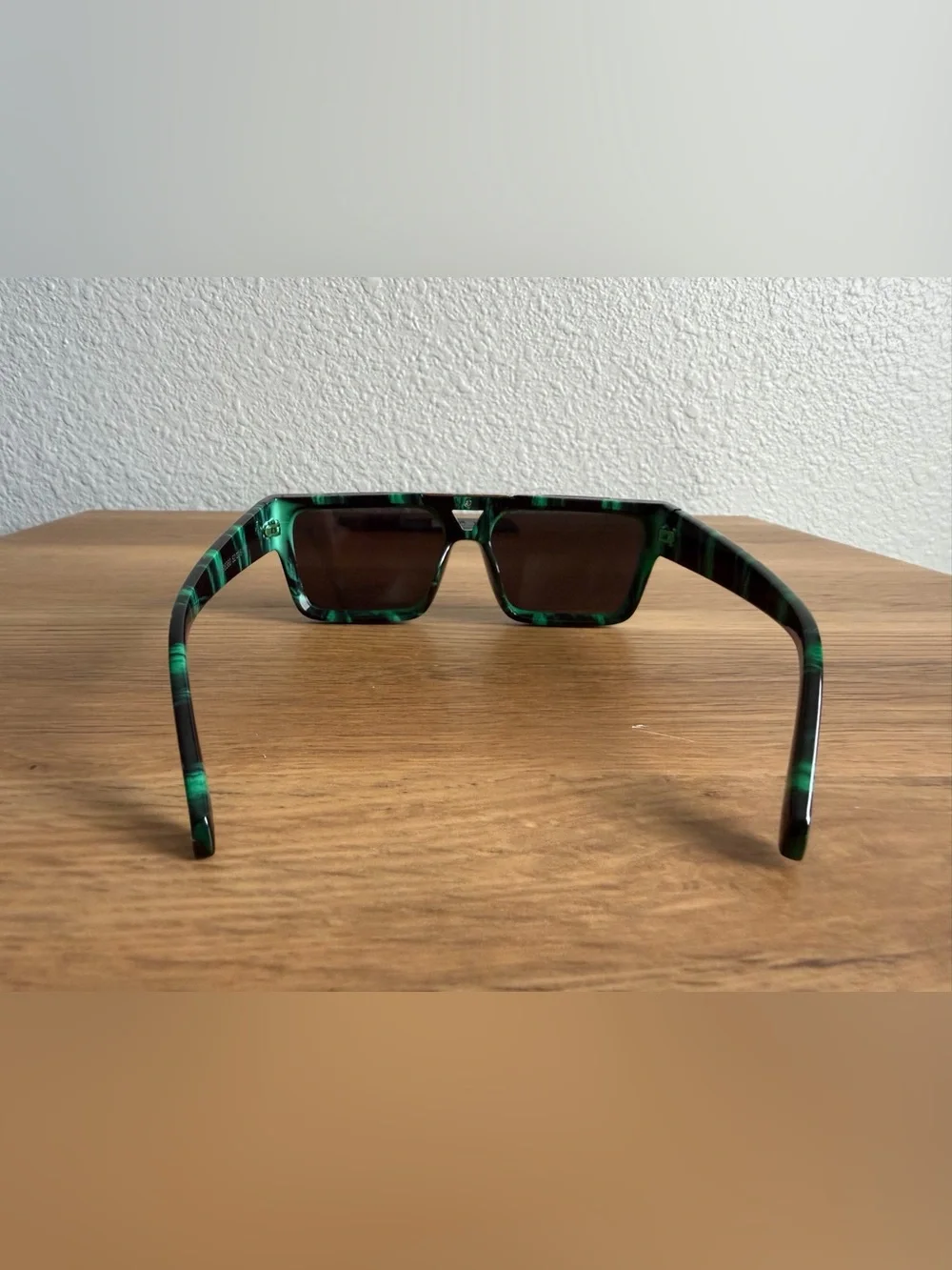 Men's Green Tortoiseshell Square Sunglasses